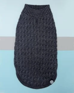 DOG & CO. COLLECTION The Uptown Cable Knit Sweater In City Slush Grey Merino Wool (Made In NYC) 14 DOG & CO. COLLECTION The Uptown Cable Knit Sweater In City Slush Grey Merino Wool (Made In NYC) -Pet Sale Shop Dog Co 1C5A1712