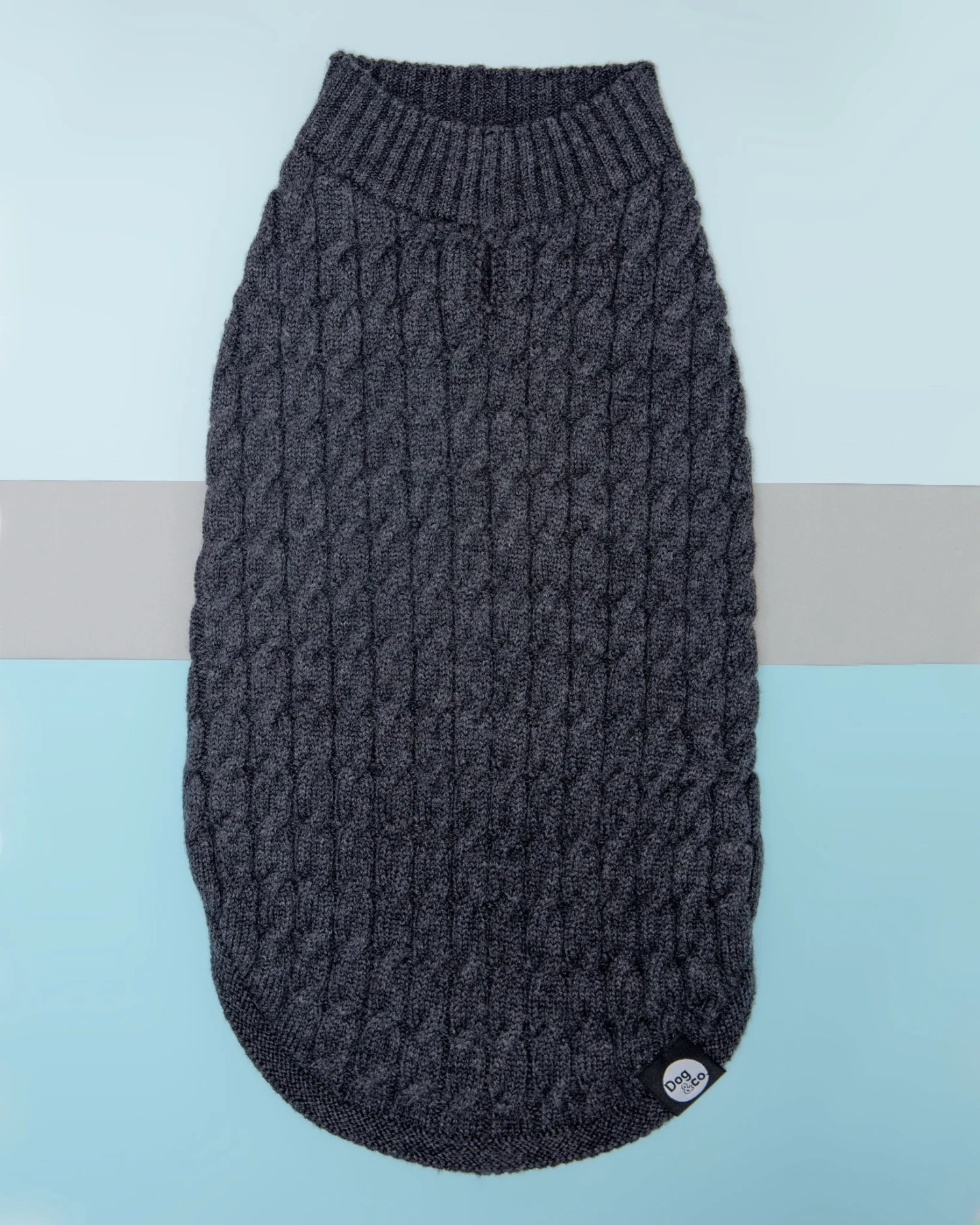 DOG & CO. COLLECTION The Uptown Cable Knit Sweater In City Slush Grey Merino Wool (Made In NYC) 4 DOG & CO. COLLECTION The Uptown Cable Knit Sweater In City Slush Grey Merino Wool (Made In NYC) - Image 4