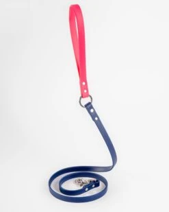 DOG & CO. COLLECTION City Leash In Neon Pink & Navy (4 Or 6 Foot) (Made In The USA)