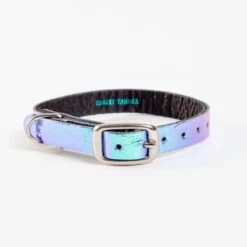 TRACEY TANNER The Cleo Leather Tag Collar In Mermaid Crackle (DOG & CO. Exclusive)
