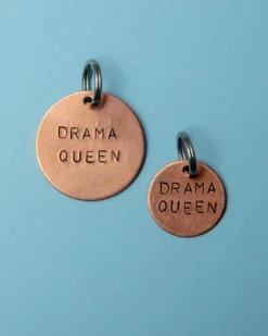 WOWIE GOODS Drama Queen Round ID Tag (Custom/Drop-Ship) (Made In The USA)