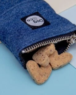 DOG & CO. COLLECTION Good Girl Bag Treat + Poop Bag Holder In Denim + Black (Made In NYC) -Pet Sale Shop Dog Co 1C5A3442