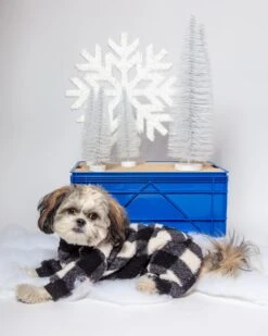 CHARLIE'S BACKYARD Monster Warmer Dog Onesie In Black Check (FINAL SALE)