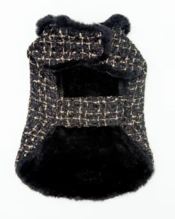HELLO DOGGIE Chantel Tweed Dog Coat In Black (FINAL SALE) -Pet Sale Shop Dog Co 1C5A4257