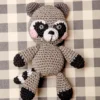 KNIT KNACKS Rowdy The Trash Panda Raccoon Organic Knit Dog Toy