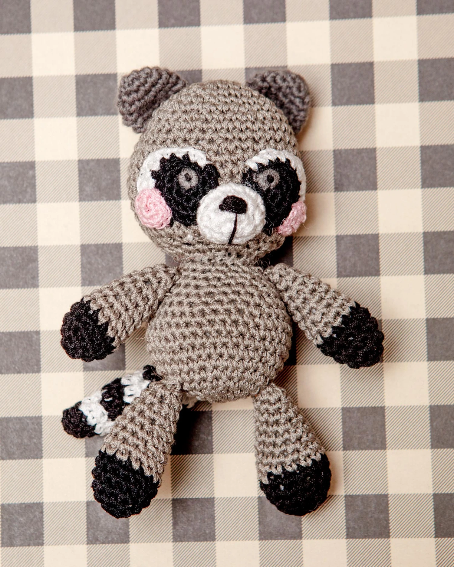 KNIT KNACKS Rowdy The Trash Panda Raccoon Organic Knit Dog Toy 1 KNIT KNACKS Rowdy The Trash Panda Raccoon Organic Knit Dog Toy