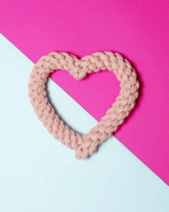 KNOTTY PAWS Blush Heart Dog Rope Toy -Pet Sale Shop Dog Co 1C5A5425