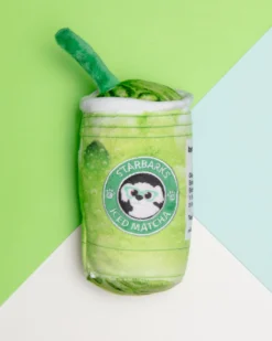 HAUTE DIGGITY DOG Starbarks Iced Matcha Squeaky Plush Dog Toy