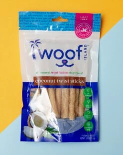 WOOF ISLAND All Natural Coconut Dog Twist Sticks Treat (12-Pack)