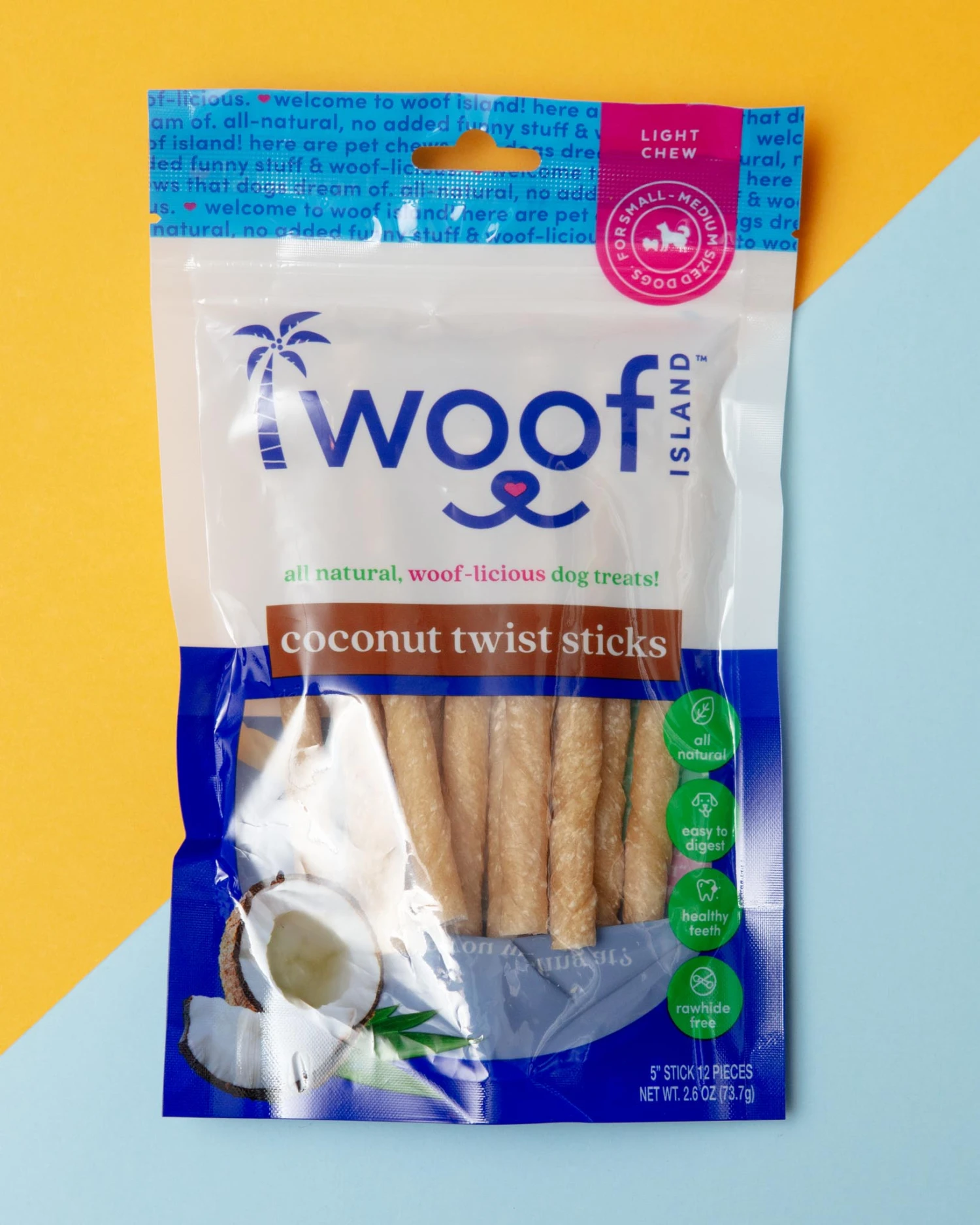 WOOF ISLAND All Natural Coconut Dog Twist Sticks Treat (12-Pack) 1 WOOF ISLAND All Natural Coconut Dog Twist Sticks Treat (12-Pack)