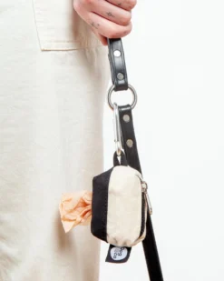 DOG & CO. COLLECTION Canvas Clean-Up Poo Bag Roll Holder In Natural + Black