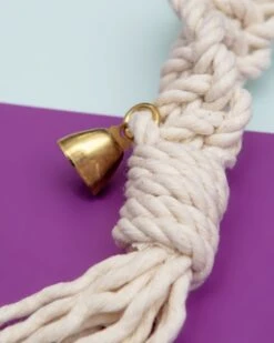 EMBER & IVORY Macrame Dog Potty Bells (Made In The USA) -Pet Sale Shop Dog Co 1C5A7609