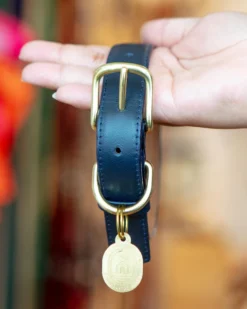 RAMONA FOR YOU Midnight Leather Dog Collar (Made In Guatemala) -Pet Sale Shop Dog Co 1C5A7709