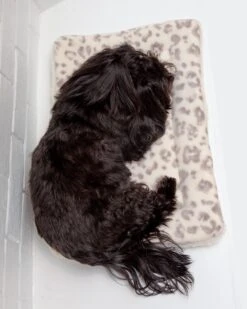 MUTTS & MITTENS Cream Leopard Plush Fleece Pet Napping Mat (Made In The USA) -Pet Sale Shop Dog Co 1C5A7978
