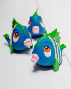 LANCO TOYS Multicolor Squeaky Rubber Fish Dog Toy