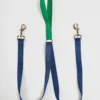 2 HOUNDS For DOG & CO. (Exclusive) Double Clip Training Leash In Hunter Green + Navy (Made In The USA)