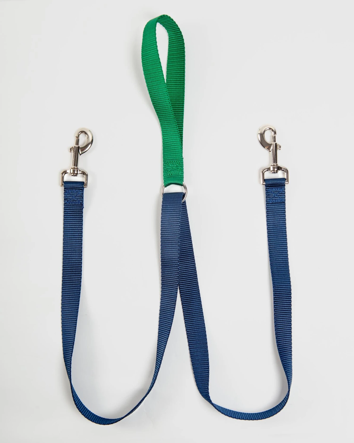 2 HOUNDS For DOG & CO. (Exclusive) Double Clip Training Leash In Hunter Green + Navy (Made In The USA) 1 2 HOUNDS For DOG & CO. (Exclusive) Double Clip Training Leash In Hunter Green + Navy (Made In The USA)