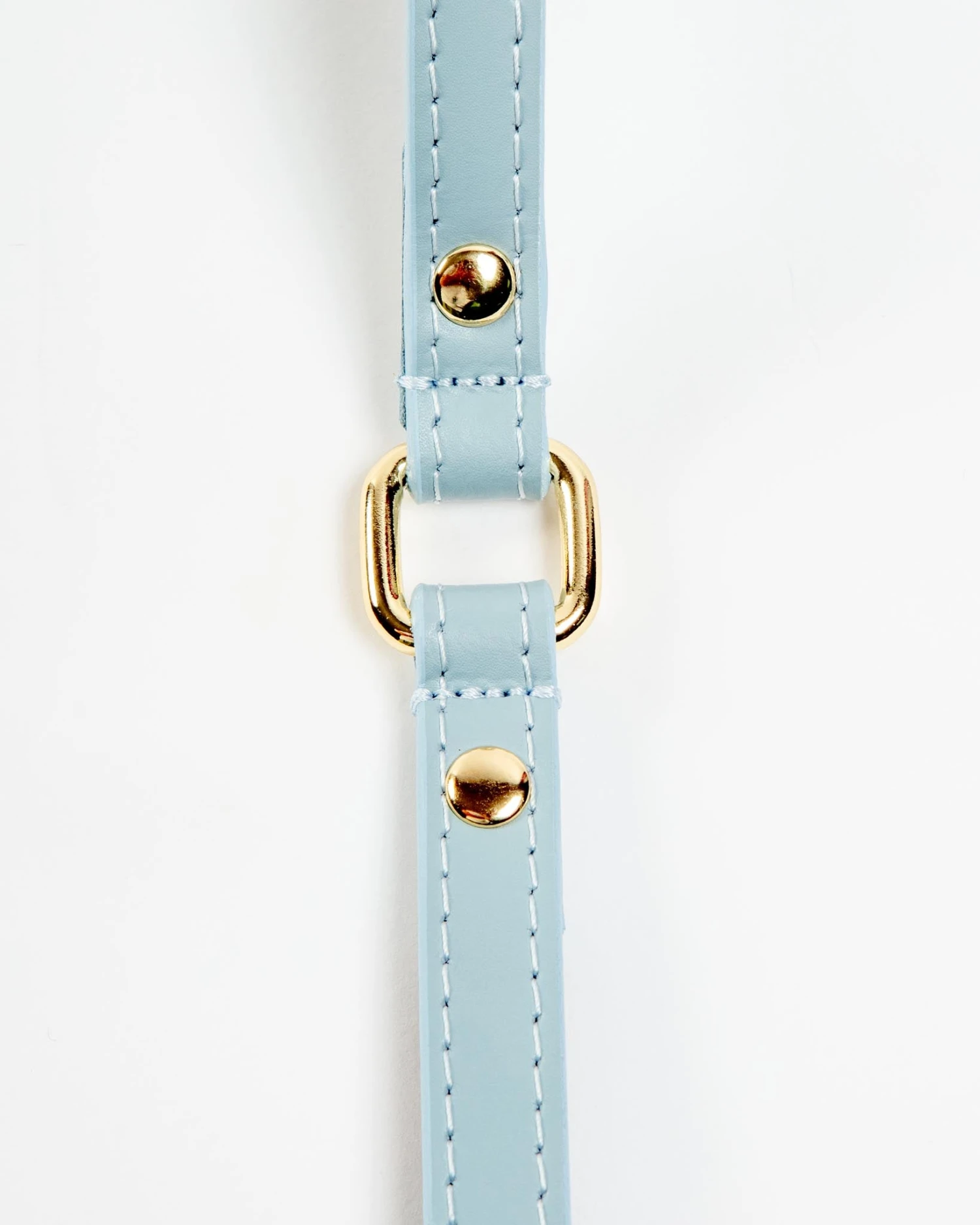 BRANNI Sky Blue Nara Leather Dog Leash With Brass Hardware (Made In Italy) 8 BRANNI Sky Blue Nara Leather Dog Leash With Brass Hardware (Made In Italy) - Image 8