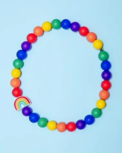 BEAD BAR Silicone Beaded Necklace For Dogs W/ Charm (Made In The USA)
