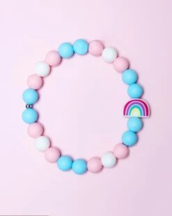 BEAD BAR Silicone Beaded Necklace For Dogs W/ Charm (Made In The USA) -Pet Sale Shop Dog Co 1C5A8747