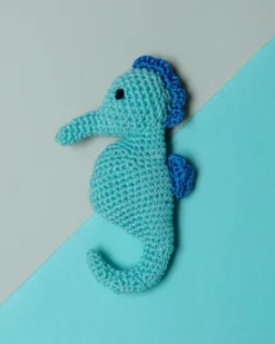KNIT KNACKS Salty The Seahorse Organic Knit Dog Toy