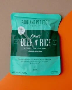 PORTLAND PET FOOD COMPANY Rosie's Beef N' Rice Meal Pouch For Dogs (Made In The USA)