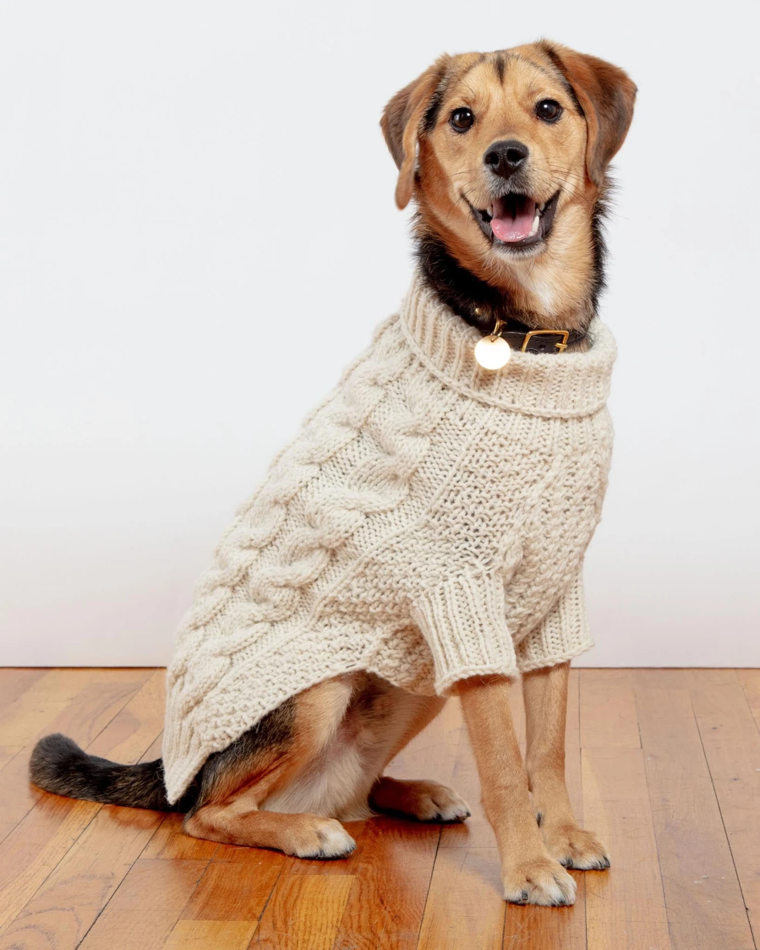 DOG & CO. COLLECTION Downtown Roll Neck Dog Sweater In Natural 2 DOG & CO. COLLECTION Downtown Roll Neck Dog Sweater In Natural - Image 2