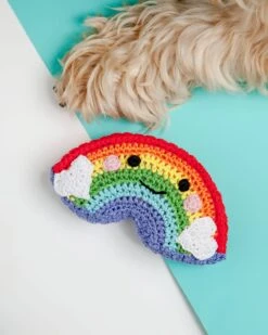 KNIT KNACKS Happy Rainbow Organic Knit Dog Toy