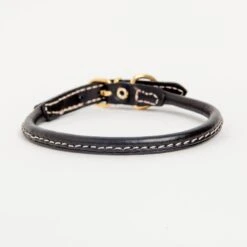 LA CINOPELCA Italian Rolled Leather Dog Collar In Black -Pet Sale Shop Dog Co LA CINOPELCA Italian Leather Collar in Black 3895