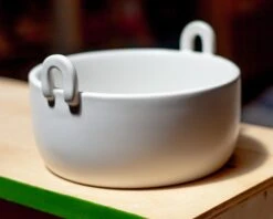 WAGGO Handle It Ceramic Dog Bowl In White (FINAL SALE) -Pet Sale Shop Dog Co MG 0117