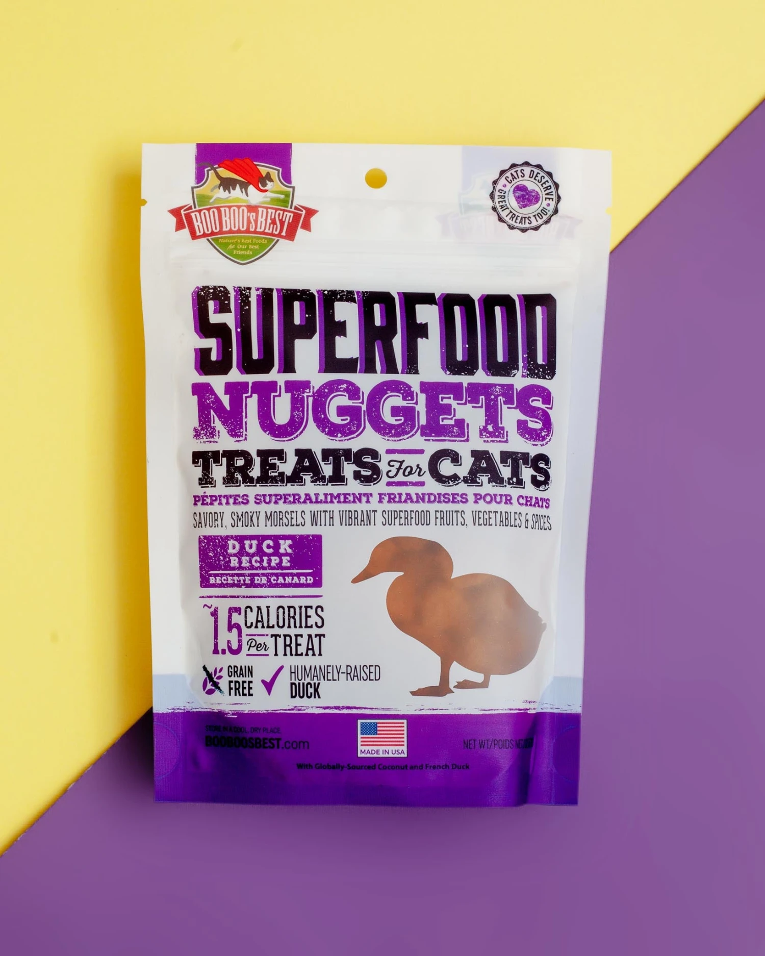 BOO BOO'S BEST Duck Superfood Nuggets Cat Treats (Made In The USA) 1 BOO BOO'S BEST Duck Superfood Nuggets Cat Treats (Made In The USA)