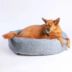 JAX & BONES Donut Dog Bed In Denim (Direct Ship)<br>(Made In The USA)