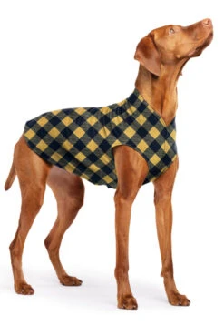 GOLD PAW Stretch Fleece Pullover In Yellow Buffalo Plaid