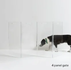 HIDDIN Clear Lucite Freestanding Zig-Zag Pet Gate (Made In The USA) (Direct-Ship) -Pet Sale Shop Hiddin13