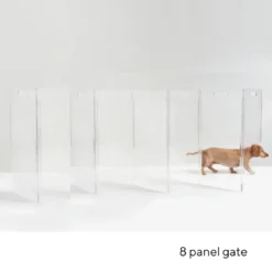 HIDDIN Clear Lucite Freestanding Zig-Zag Pet Gate (Made In The USA) (Direct-Ship) -Pet Sale Shop Hiddin15