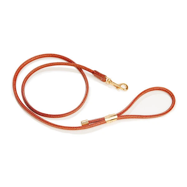 LA CINOPELCA Italian Leather Dog Leash In Luggage Brown 2 LA CINOPELCA Italian Leather Dog Leash In Luggage Brown - Image 2