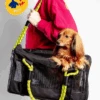 ROVERLUND Out-Of-Office Dog Carrier In Black With Neon Yellow Straps