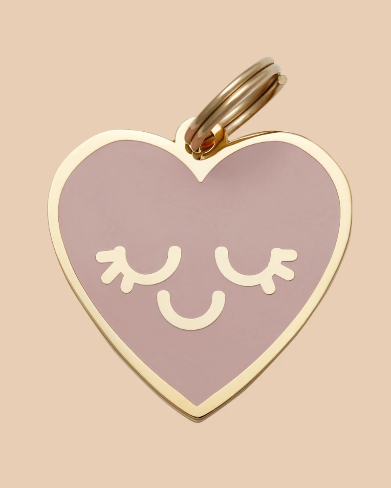 TWO TAILS PET COMPANY Smiling Heart ID Tag (Custom) 1 TWO TAILS PET COMPANY Smiling Heart ID Tag (Custom)