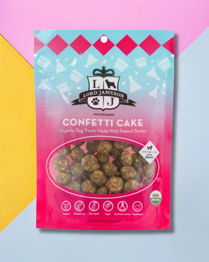 LORD JAMESON Confetti Cake Organic Dog Treats 1 LORD JAMESON Confetti Cake Organic Dog Treats
