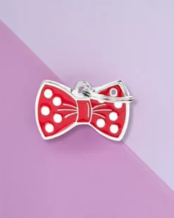 MY FAMILY Red Bow Tie Custom Pet ID Tag
