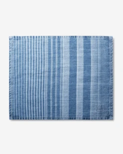 MI COCINA Striped Denim Placemat In Light Wash (Made In The USA)