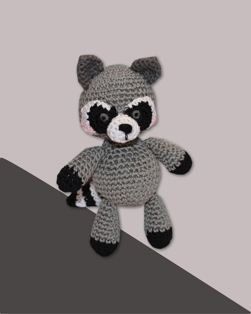 KNIT KNACKS Rowdy The Trash Panda Raccoon Organic Knit Dog Toy 2 KNIT KNACKS Rowdy The Trash Panda Raccoon Organic Knit Dog Toy - Image 2