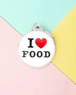 MY FAMILY I Love Food! Custom Circle Pet ID Tag