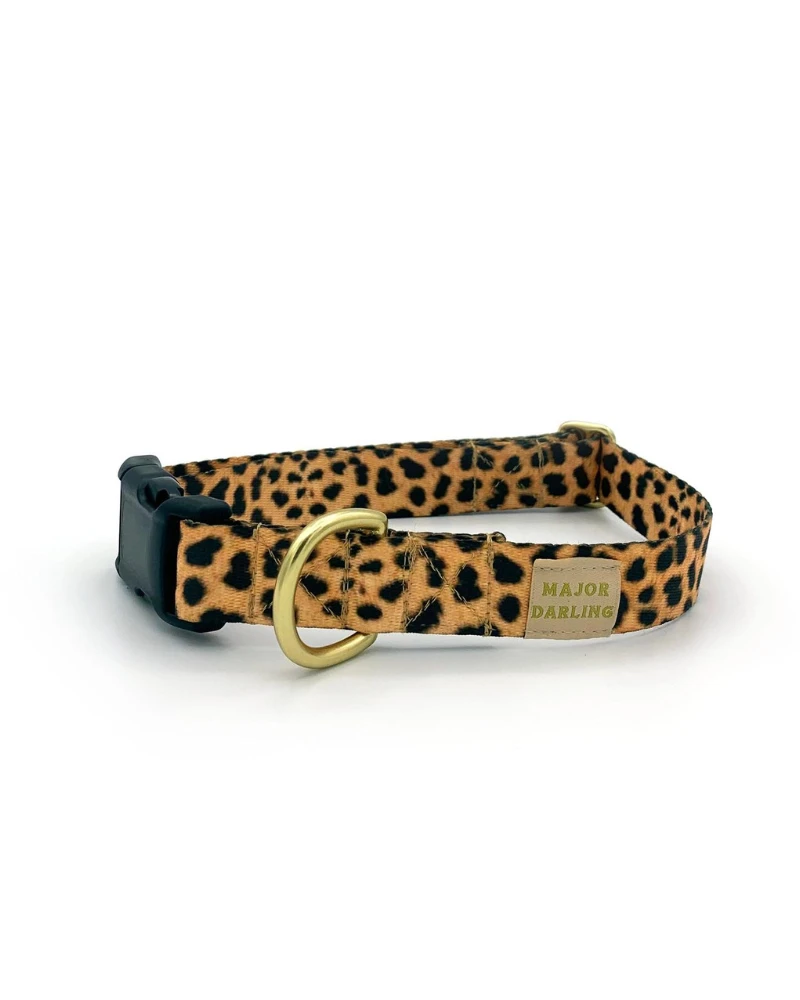 MAJOR DARLING Side-Release Buckle Dog Collar In Leopard 1 MAJOR DARLING Side-Release Buckle Dog Collar In Leopard