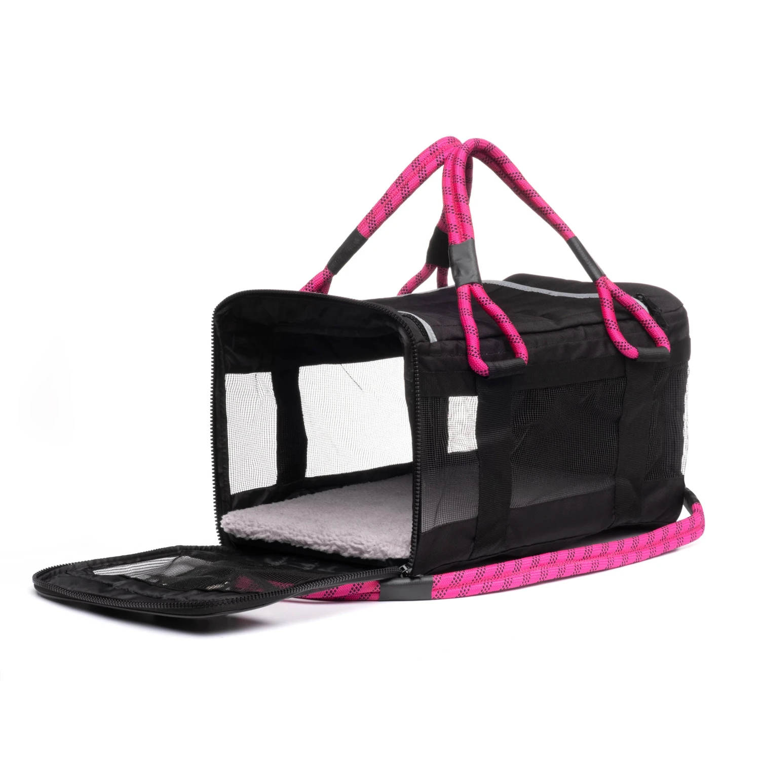 ROVERLUND Out-Of-Office Dog Carrier In Black With Magenta Straps (Direct-Ship) 4 ROVERLUND Out-Of-Office Dog Carrier In Black With Magenta Straps (Direct-Ship) - Image 4