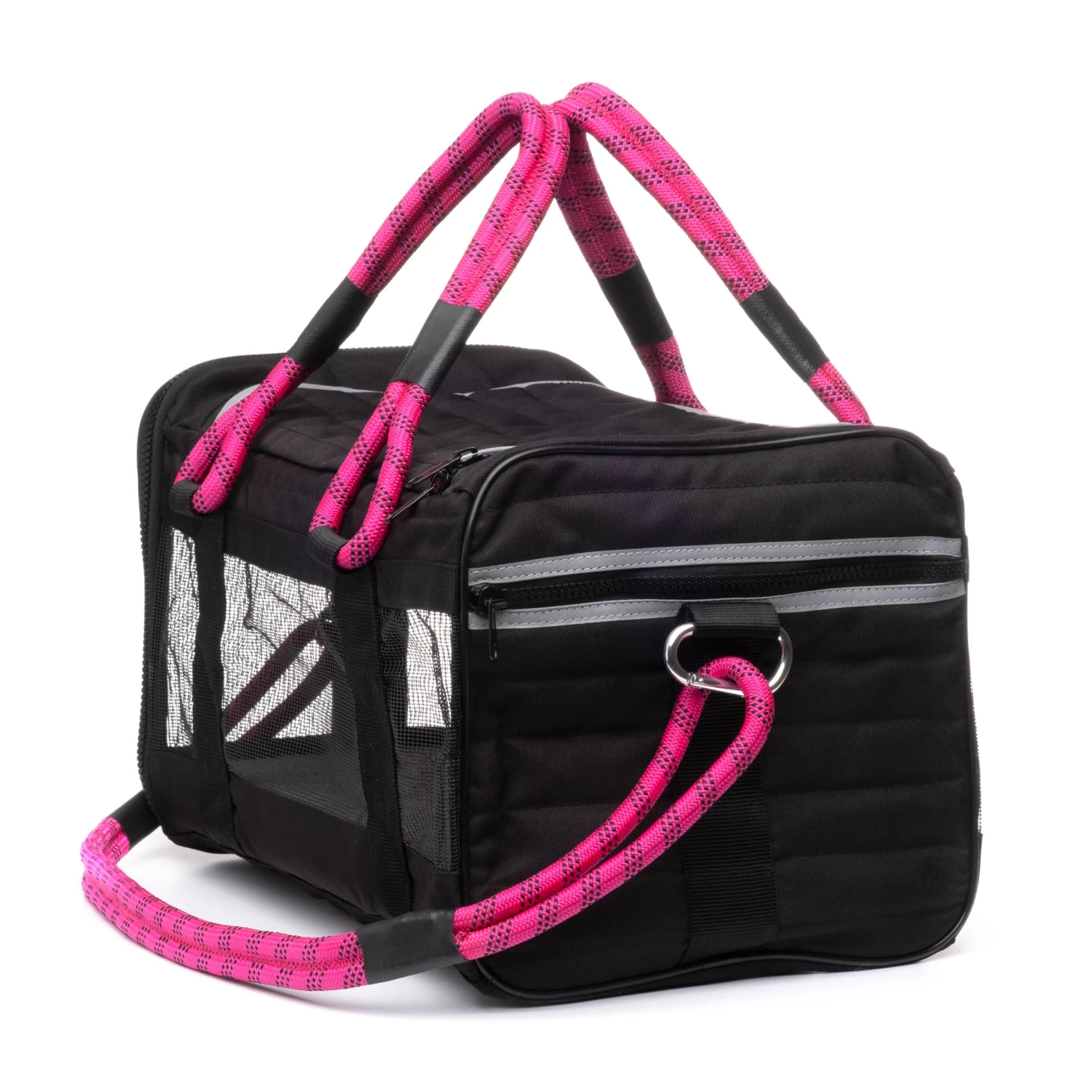 ROVERLUND Out-Of-Office Dog Carrier In Black With Magenta Straps (Direct-Ship) 7 ROVERLUND Out-Of-Office Dog Carrier In Black With Magenta Straps (Direct-Ship) - Image 7
