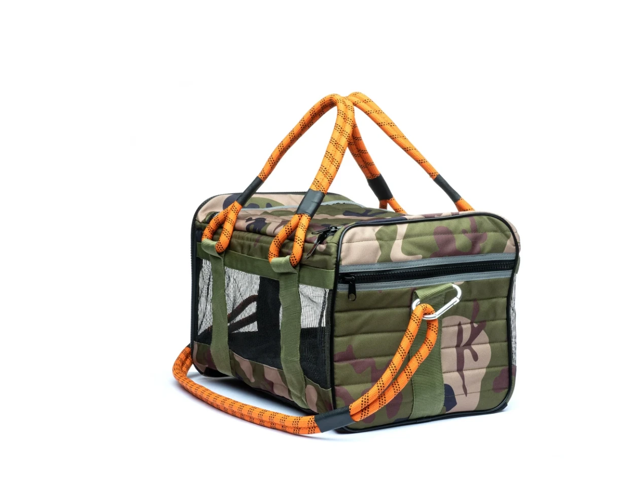 ROVERLUND Out-Of-Office Dog Carrier In Camo With Orange Straps 5 ROVERLUND Out-Of-Office Dog Carrier In Camo With Orange Straps - Image 5