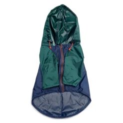 WAGWEAR Nylon Colorblock Dog Rainbreaker In Hunter Green & Navy (Exclusive To DOG & CO.) -Pet Sale Shop WAGWEAR Hunter Navy Rain Breaker