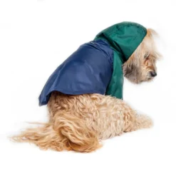 WAGWEAR Nylon Colorblock Dog Rainbreaker In Hunter Green & Navy (Exclusive To DOG & CO.) -Pet Sale Shop WAGWEAR Hunter Navy Rain Breaker 5