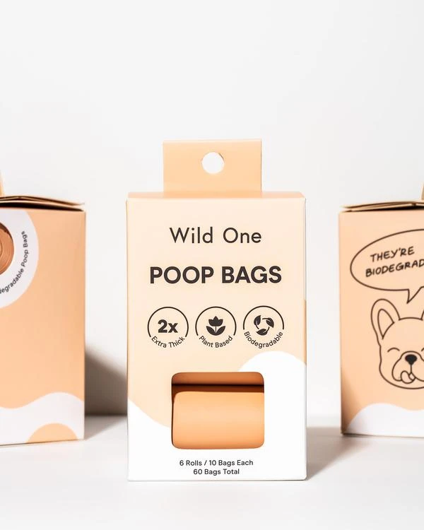 Wild One Eco-Friendly Dog Poop Bags In Tan